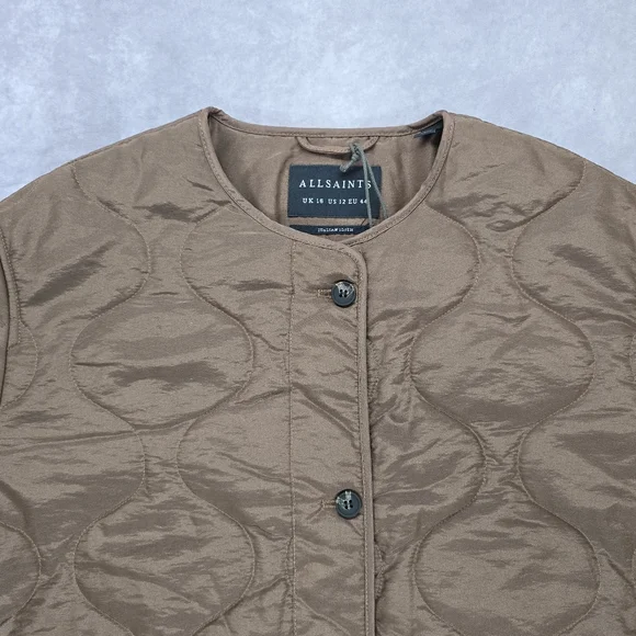 All Saints NWT Foxi Liner Jacket In Chocolate